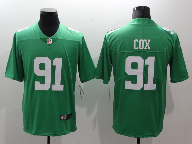 Men's Philadelphia Eagles Fletcher Cox #91 Green Jersey